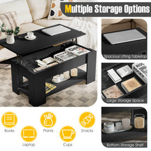 Load image into Gallery viewer, Coffee Table with Lift-up Desktop and Hidden Storage-Black