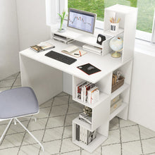 Load image into Gallery viewer, Modern Computer Desk with Storage Bookshelf and Hutch for Home Office-White
