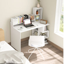 Load image into Gallery viewer, Modern Computer Desk with Storage Bookshelf and Hutch for Home Office-White