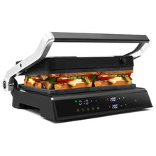 Load image into Gallery viewer, 3-in-1 Electric Panini Press Grill with Non-Stick Coated Plates-Black