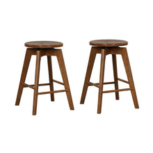Load image into Gallery viewer, 2 Set of 24.5 Inch Counter Height Bar Stool with Rubber Wood Frame
