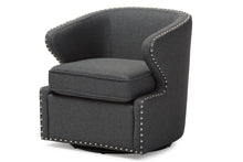 Load image into Gallery viewer, Baxton Studio Finley Mid-century Modern Grey Fabric Upholstered Swivel Armchair