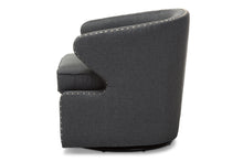 Load image into Gallery viewer, Baxton Studio Finley Mid-century Modern Grey Fabric Upholstered Swivel Armchair