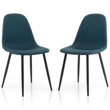 Load image into Gallery viewer, Dining Chairs Set of 2 with Black Metal Legs-Blue