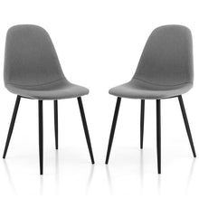 Load image into Gallery viewer, Dining Chairs Set of 2 with Black Metal Legs-Gray
