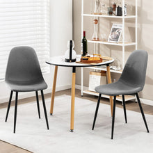 Load image into Gallery viewer, Dining Chairs Set of 2 with Black Metal Legs-Gray