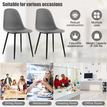 Load image into Gallery viewer, Dining Chairs Set of 2 with Black Metal Legs-Gray