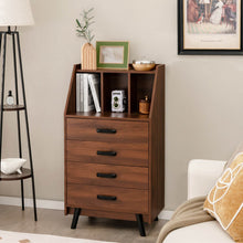 Load image into Gallery viewer, 4-Drawer Dresser with 2 Anti-Tipping Kits for Bedroom-Walnut