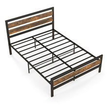 Load image into Gallery viewer, Full/Queen Industrial Bed Frame with Rustic Headboard and Footboard-Full Size