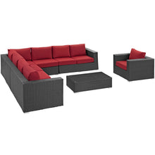 Load image into Gallery viewer, Sojourn 7 Piece Outdoor Patio Sunbrella¨ Sectional Set by Modway