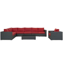 Load image into Gallery viewer, Sojourn 7 Piece Outdoor Patio Sunbrella¨ Sectional Set by Modway