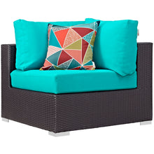 Load image into Gallery viewer, Convene 7 Piece Sectional Set in Espresso Turquoise