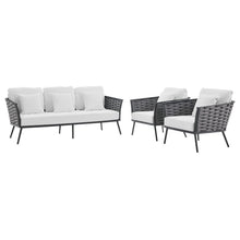 Load image into Gallery viewer, Stance 3 Piece Outdoor Patio Aluminum Sectional Sofa Set by Modway
