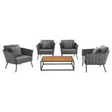 Load image into Gallery viewer, Stance 5 Piece Outdoor Patio Aluminum Sectional Sofa Set by Modway