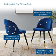 Load image into Gallery viewer, Cordial Performance Velvet Dining Chairs Set of 2 by Modway