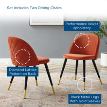 Load image into Gallery viewer, Cordial Performance Velvet Dining Chairs Set of 2 by Modway