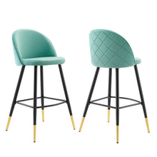 Load image into Gallery viewer, Cordial Performance Velvet Bar Stools Set of 2 by Modway