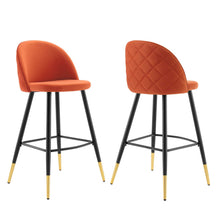 Load image into Gallery viewer, Cordial Performance Velvet Bar Stools Set of 2 by Modway