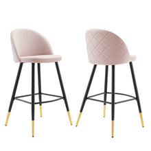Load image into Gallery viewer, Cordial Performance Velvet Bar Stools Set of 2 by Modway