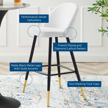 Load image into Gallery viewer, Cordial Performance Velvet Bar Stools Set of 2 by Modway
