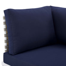 Load image into Gallery viewer, Harmony Sunbrella¨ Basket Weave Outdoor Patio Aluminum Corner Chair by Modway