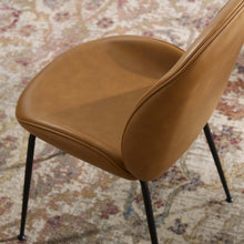 Load image into Gallery viewer, Scoop Black Powder Coated Steel Leg Vegan Leather Dining Chairs Set of 2 by Modway