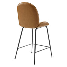 Load image into Gallery viewer, Scoop Black Powder Coated Steel Leg Vegan Leather Counter Stool by Modway