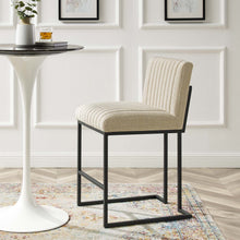Load image into Gallery viewer, Indulge Channel Tufted Fabric Counter Stool by Modway