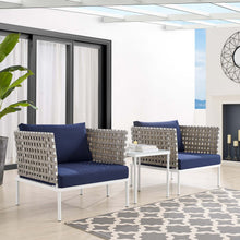 Load image into Gallery viewer, Harmony 3-Piece Sunbrella¨ Basket Weave Outdoor Patio Aluminum Seating Set by Modway