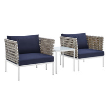 Load image into Gallery viewer, Harmony 3-Piece Sunbrella¨ Basket Weave Outdoor Patio Aluminum Seating Set by Modway