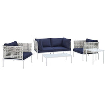 Load image into Gallery viewer, Harmony 5-Piece Sunbrella¨ Basket Weave Outdoor Patio Aluminum Seating Set by Modway