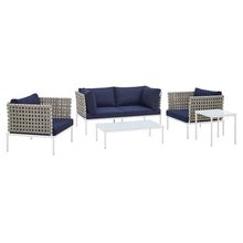 Load image into Gallery viewer, Harmony 5-Piece Sunbrella¨ Basket Weave Outdoor Patio Aluminum Seating Set by Modway