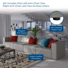 Load image into Gallery viewer, Mingle 4-Piece Vegan Leather Sectional Sofa by Modway
