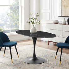 Load image into Gallery viewer, Lippa 54" Oval Faux Marble Dining Table by Modway