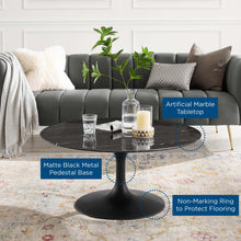 Load image into Gallery viewer, Lippa 36" Round Faux Marble Coffee Table by Modway