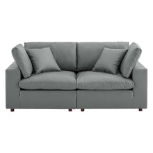 Load image into Gallery viewer, Commix Down Filled Overstuffed Vegan Leather Loveseat by Modway