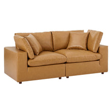 Load image into Gallery viewer, Commix Down Filled Overstuffed Vegan Leather Loveseat by Modway