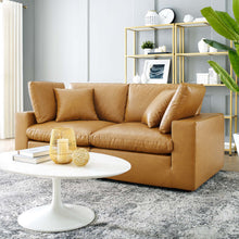 Load image into Gallery viewer, Commix Down Filled Overstuffed Vegan Leather Loveseat by Modway