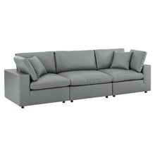 Load image into Gallery viewer, Commix Down Filled Overstuffed Vegan Leather 3-Seater Sofa by Modway