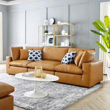 Load image into Gallery viewer, Commix Down Filled Overstuffed Vegan Leather 3-Seater Sofa by Modway