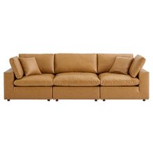 Load image into Gallery viewer, Commix Down Filled Overstuffed Vegan Leather 3-Seater Sofa by Modway