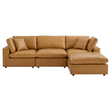 Load image into Gallery viewer, Commix 4-Piece Down Filled Overstuffed Vegan Leather Sectional Sofa by Modway