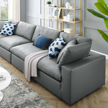 Load image into Gallery viewer, Commix Down Filled Overstuffed Vegan Leather 4-Seater Sofa by Modway
