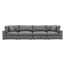 Load image into Gallery viewer, Commix Down Filled Overstuffed Vegan Leather 4-Seater Sofa by Modway