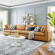 Load image into Gallery viewer, Commix Down Filled Overstuffed Vegan Leather 4-Seater Sofa by Modway