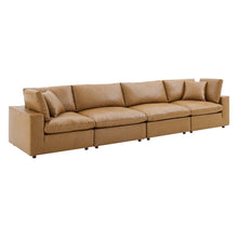 Load image into Gallery viewer, Commix Down Filled Overstuffed Vegan Leather 4-Seater Sofa by Modway