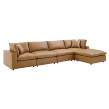 Load image into Gallery viewer, Commix 5-Piece Down Filled Overstuffed Vegan Leather Sectional Sofa by Modway