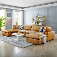 Load image into Gallery viewer, Commix 6-Piece Down Filled Overstuffed Vegan Leather Sectional Sofa by Modway