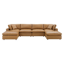 Load image into Gallery viewer, Commix 6-Piece Down Filled Overstuffed Vegan Leather Sectional Sofa by Modway