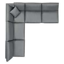 Load image into Gallery viewer, Commix 5-Piece Down Filled Overstuffed Vegan Leather Sectional Sofa by Modway